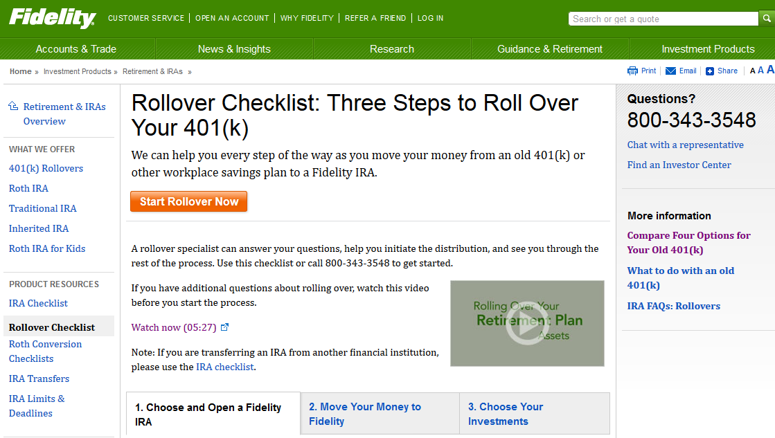 Rollover To Fidelity IRA