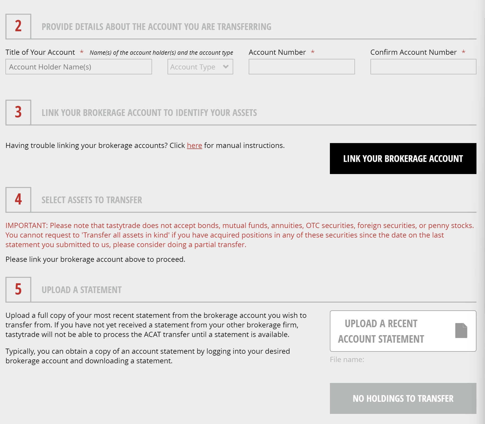 Transfer Etrade to Tastytrade