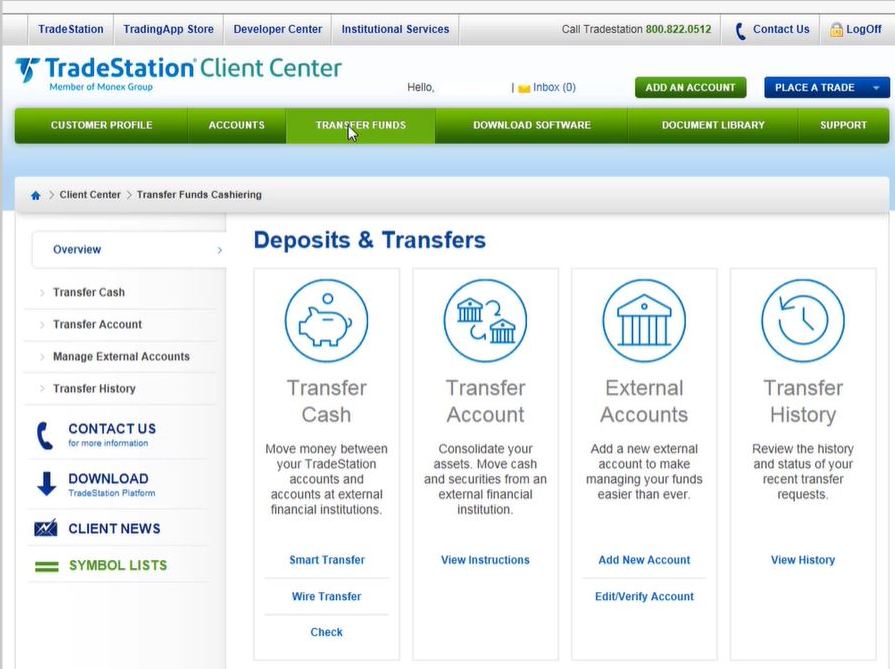 Transfer Ameritrade stocks to tradestation